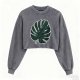 Women's Oversized Crew Neck Sweatshirt - Retro Washed Crop