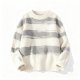 Solid Retro Oversized Unisex Sweater - Casual Crew Neck Knit Pullover